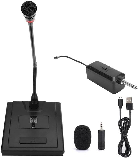 Microfono multifunzionale a radiofrequenza per speaker con microfono scheda audio - Adattatore da 6,35 a 3,5 mm.