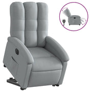 Poltrona | Sedia Relax Reclinante Alzapersona Elettrica Grigio Chiaro Tessuto