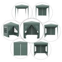 Gazebo Pieghevole 2x2m in Metallo e Poliestere Verde