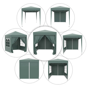 Gazebo Pieghevole 2x2m in Metallo e Poliestere Verde