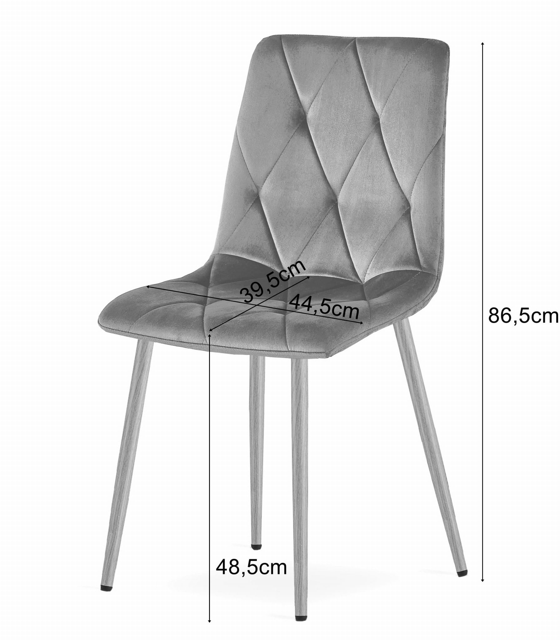 Sedia Valora TYRA in velluto blu navy con gambe color legno x4