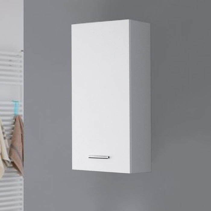 Pensile Bagno Singolo 1 Anta Mobiletto Sospeso Lavanderia Legno Bianco Feridras