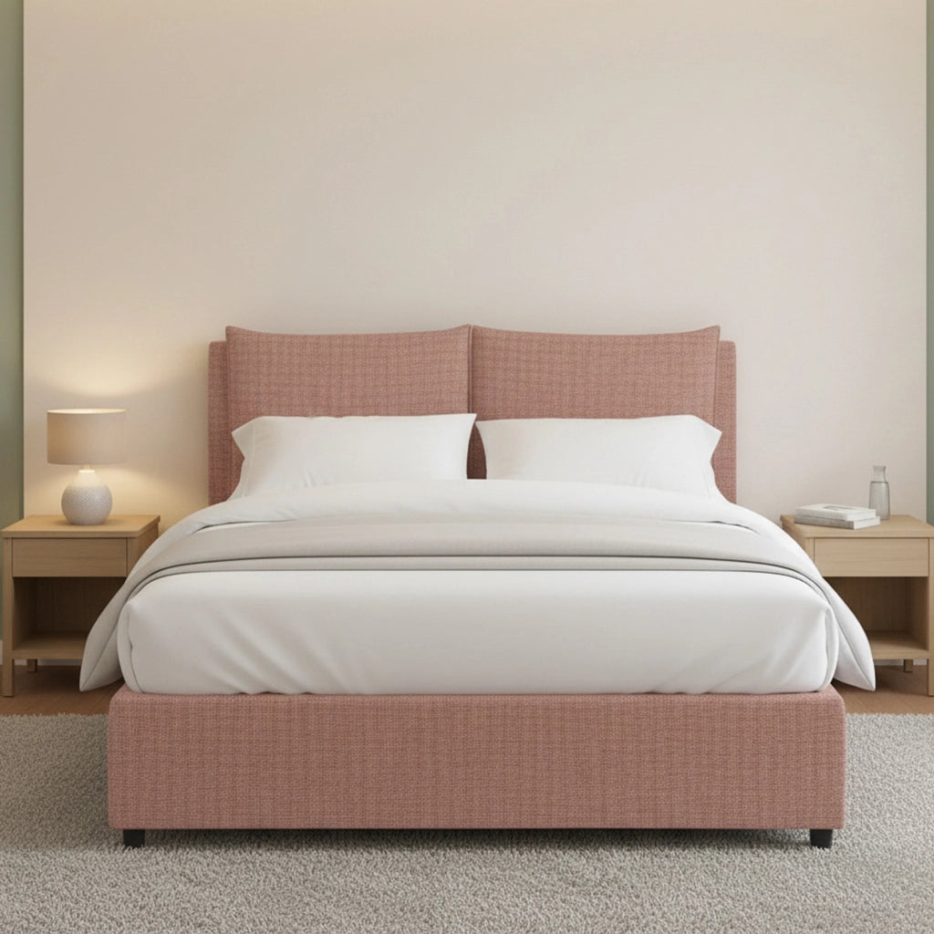 Formby, Letto Matrimoniale Sfoderabile Made in Italy, Rosa