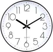 Cronografo da Parete 30cm Radio Analoge Moderno con Orologio da Muro facile da Leggere con Numeri Grandi per Camera da Letto, Ufficio, Cucina, Bagno (Nero)