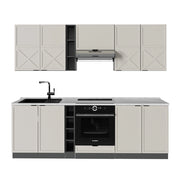 Cucina componibile Fame-Line GrigioBeige/Antracite 235 cm, PL Marmo Vicco
