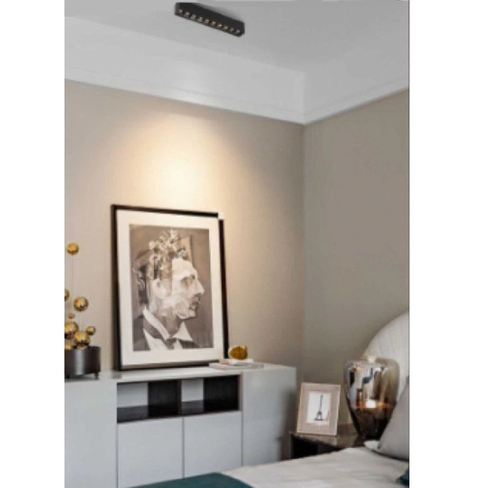 Trade Shop - Faretto Orientabile Binario 12w 6 Led Bianco Nero Luce 6500k 4000k 3000k Pst-27 -