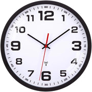 Orologio da parete radiocomandato, silenzioso, 30 cm quartz, alimentato da batterie, grande orologio da parete, facile da leggere per casa, cucina, camera da letto, ufficio, scuola (nero)