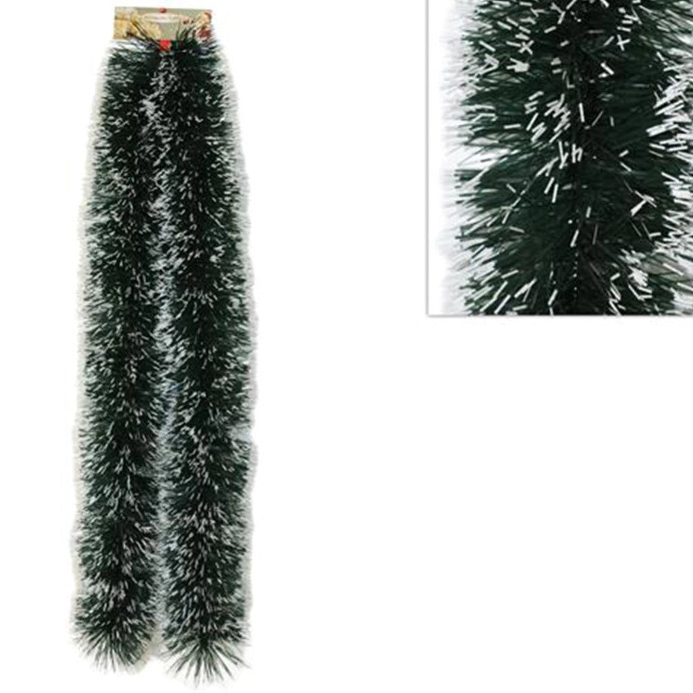 Trade Shop - Ghirlanda Natalizia 2 Mt Filo Verde E Bianco Decorazioni Addobbi Di Natale -