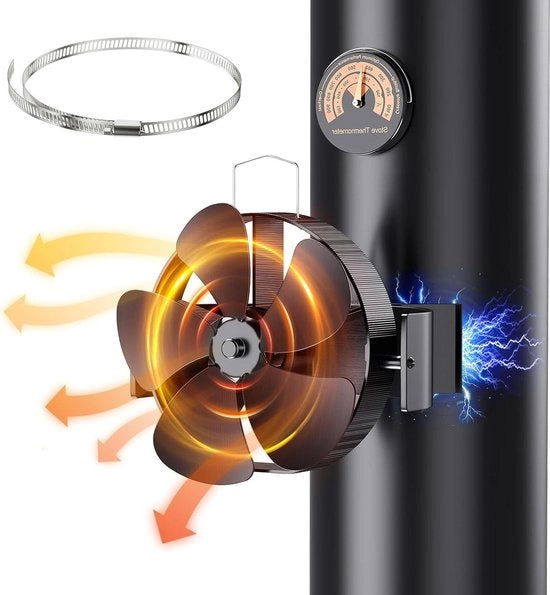 Ventilatore a camino con 5 pale - rotazione magnetica 180° - ventilatore del camino a vapore
