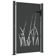 Cancello da giardino-Porta da giardino antracite 105x130 cm in acciaio design erba