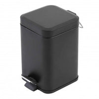 Pattumiera da Bagno a Pedale Quadrata Piccola in Acciaio Cestino Rifiuti 3 Lt Colore: Nero