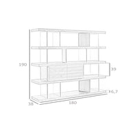 Ripiano in noce e vetro