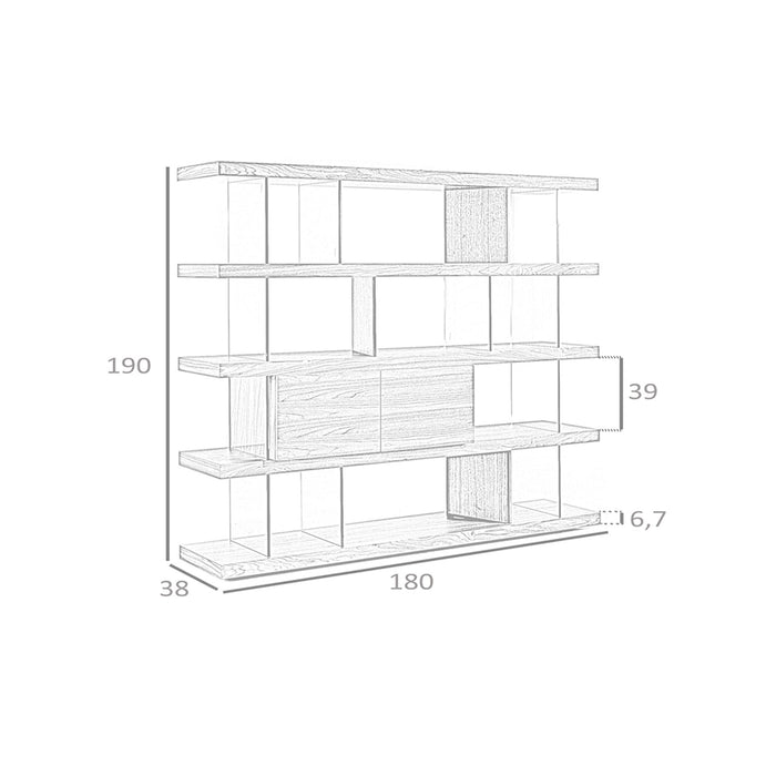 Ripiano in noce e vetro