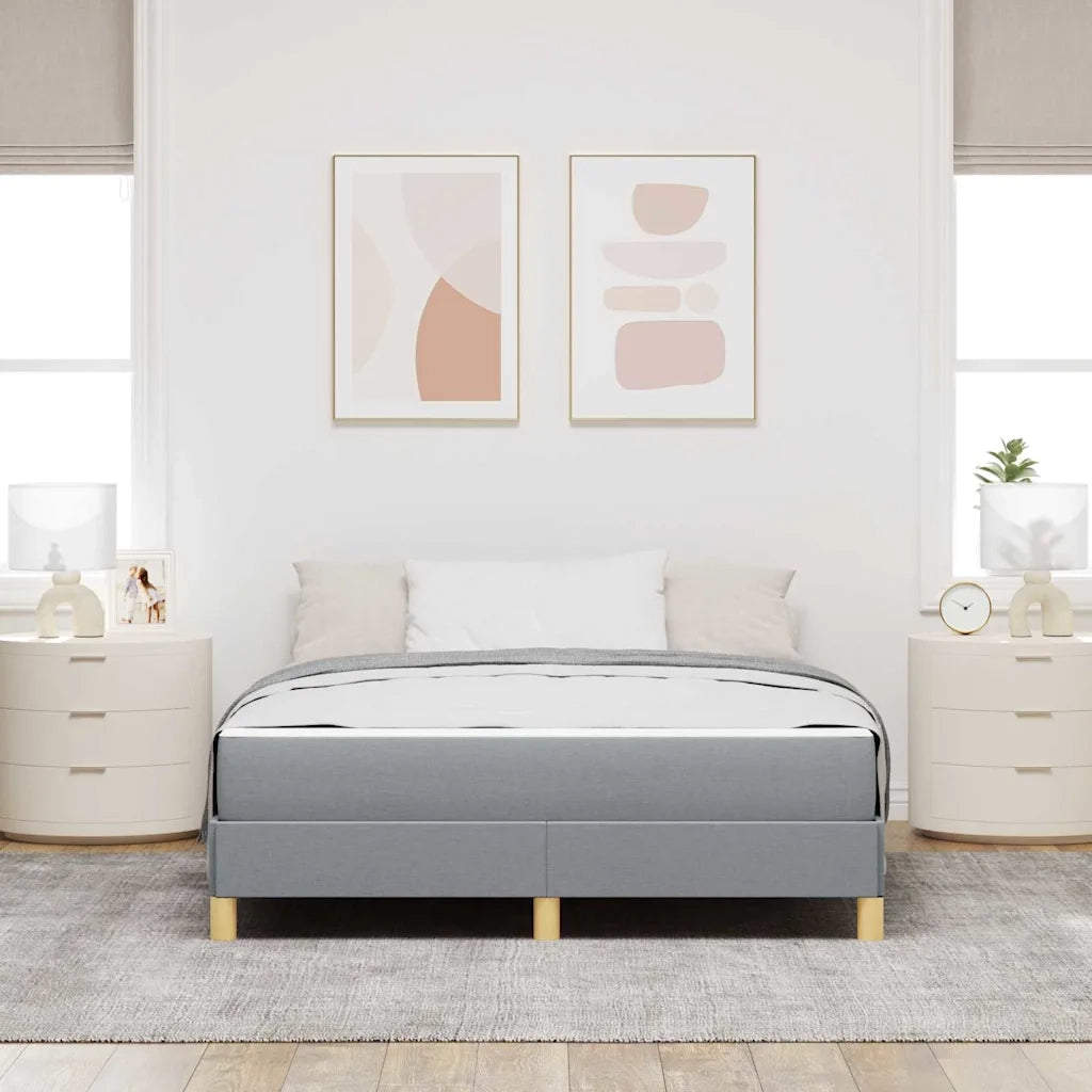 Letto a molle con materasso Grigio chiaro 140 x 200 cm Tessuto