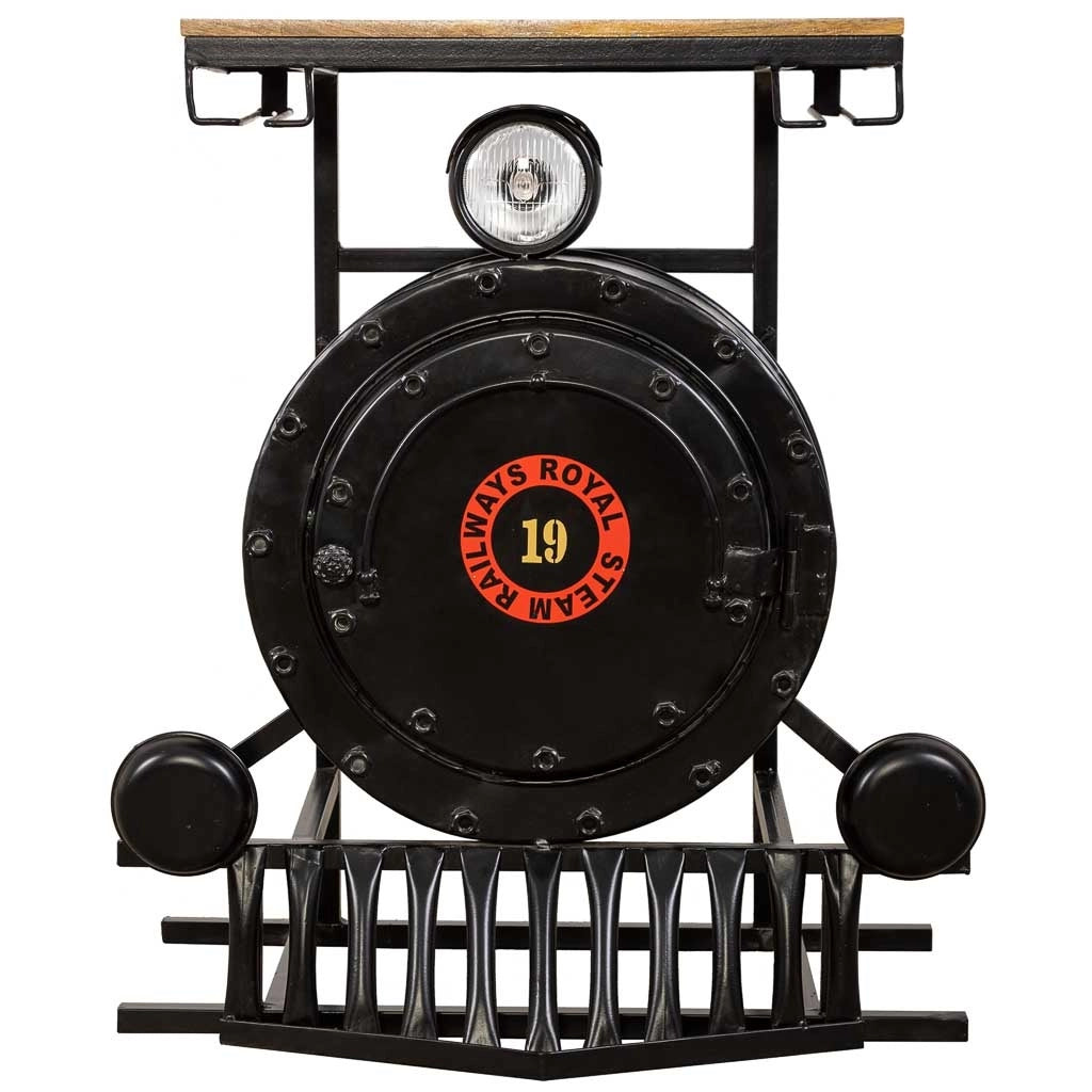 Mobile bar locomotiva artigianale ferro legno 75x47x90 cm