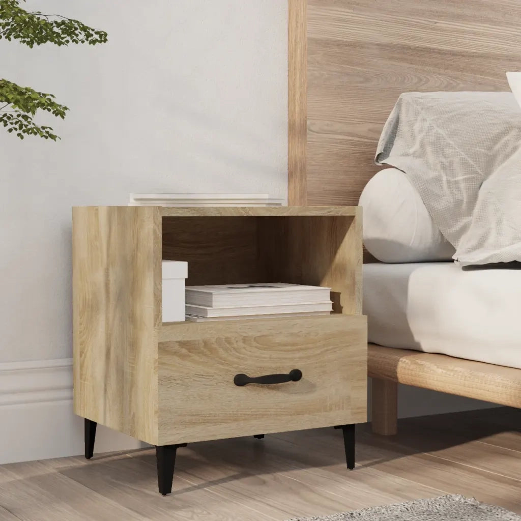 Set di 2 Comodini | Armadio da Notte | Mobiletto da notte Rovere Sonoma in Legno Multistrato
