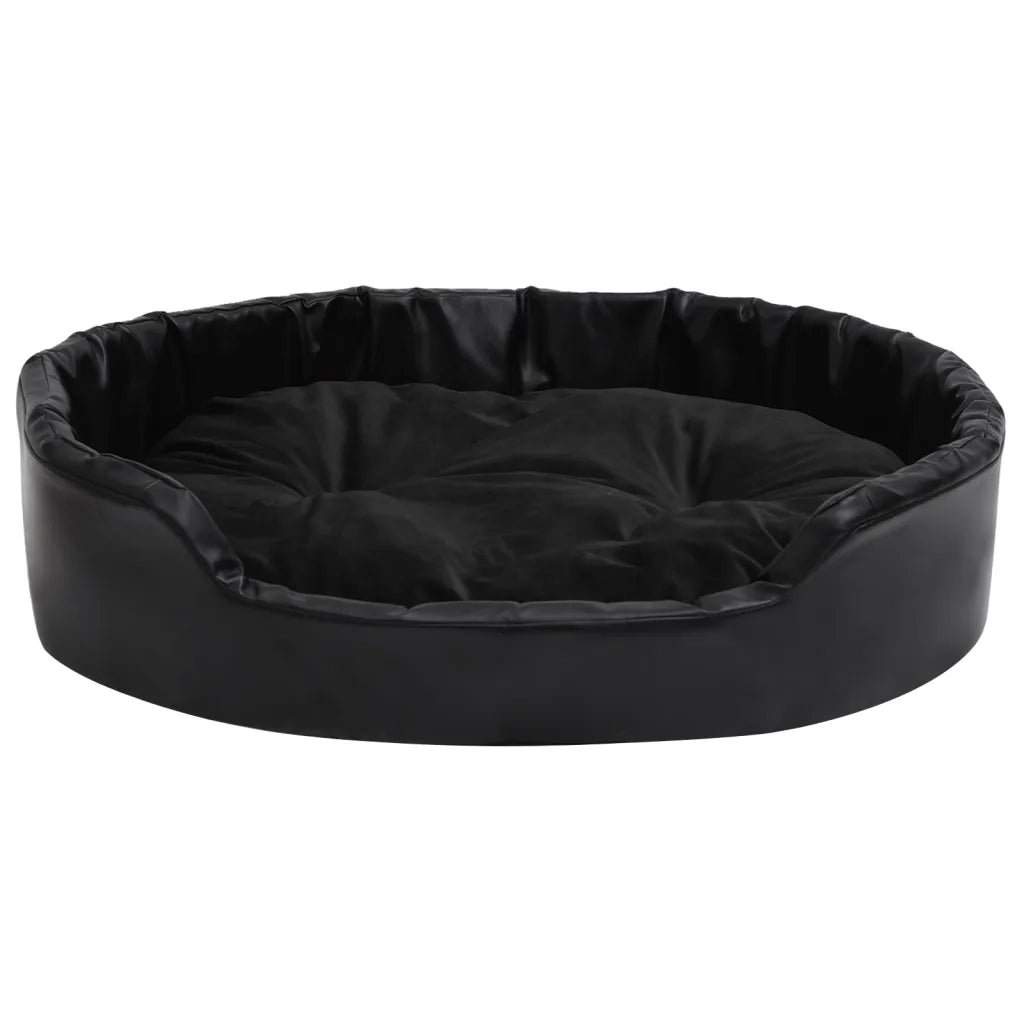 Lettino per Cani Nero 90x79x20 cm in Peluche e Similpelle 171263