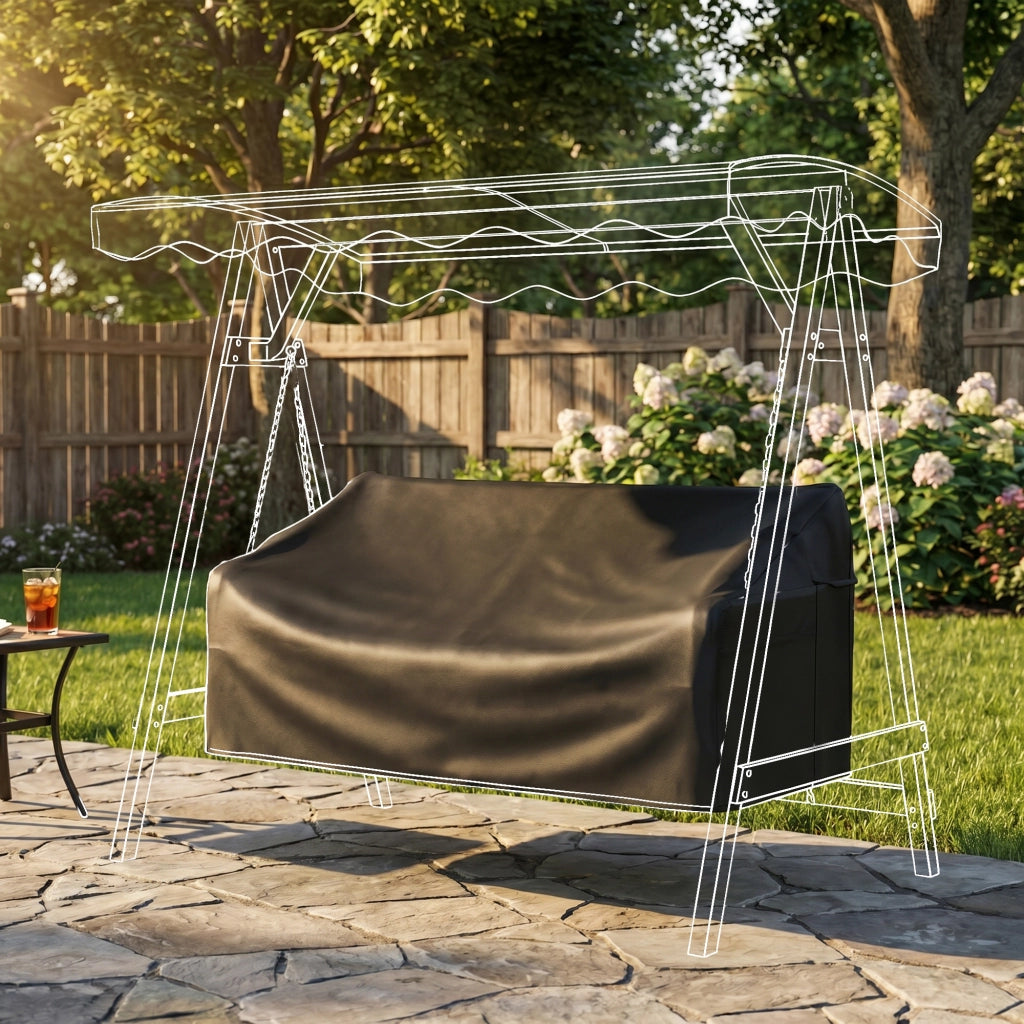 Copertura per Altalena da Giardino 3 Posti ¨C zephmum ¨C 420D Oxford, Impermeabile, Antivento, UV Resistente