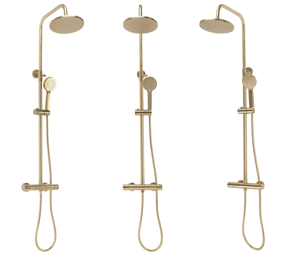 Set Doccia Con Termostato Rea Parot Brushed Gold