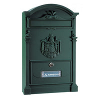 Cassetta Postale in Alluminio Stile Classico Antico Buca Posta Lettere A4 Colore: Verde