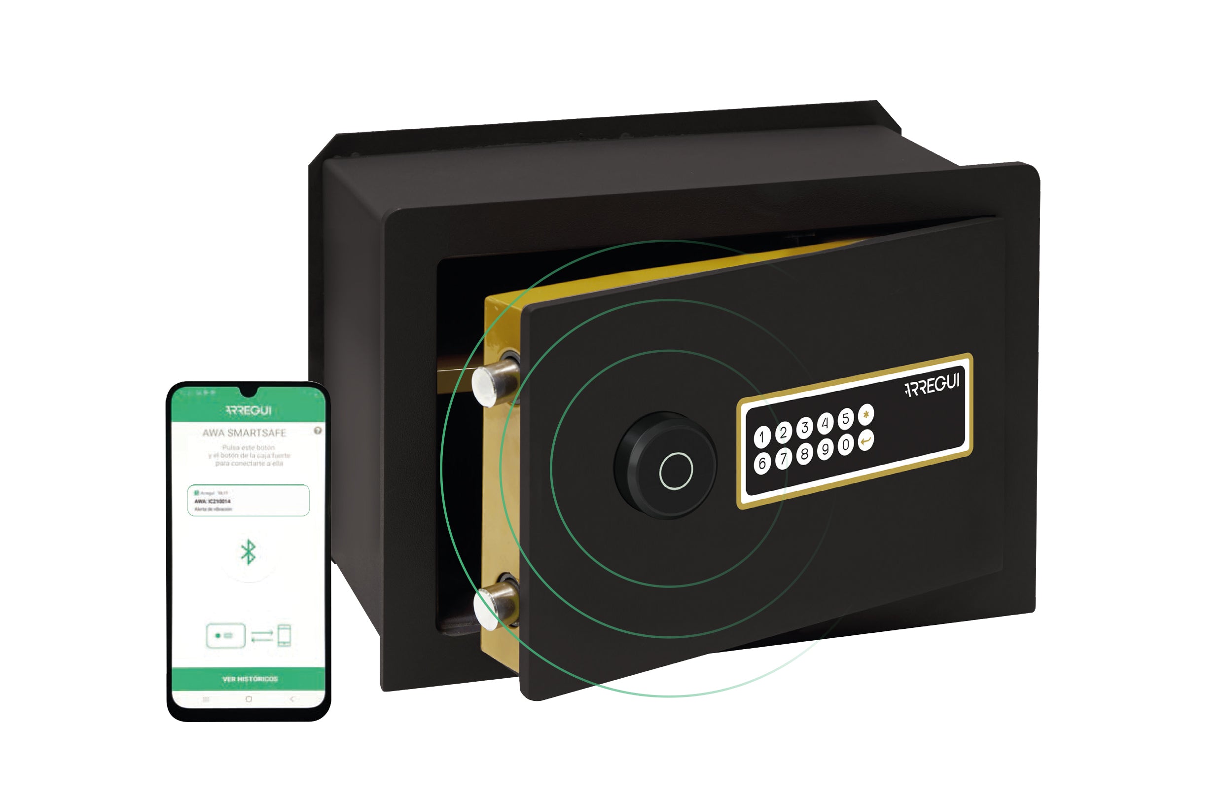 Cassaforte a Muro AWA WiFi con App Avvisi sul Cellulare Sicurezza Attiva Arregui Formato: Altezza 320 mm