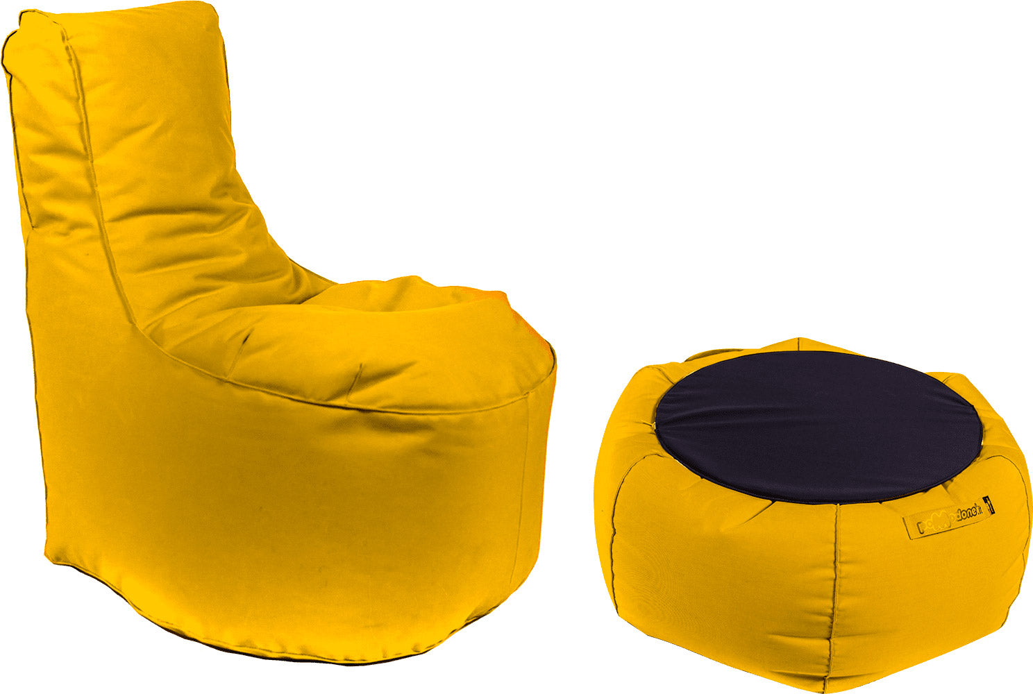 Poltrona Pouf e Tavolino in Acrilico Pomodone Giallo