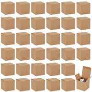 Scatola di regalo in cartone marrone da 80 pezzi - Scatola quadrata in legno - Imballo di regalo - Regalo per matrimonio - 5x5x5 cm