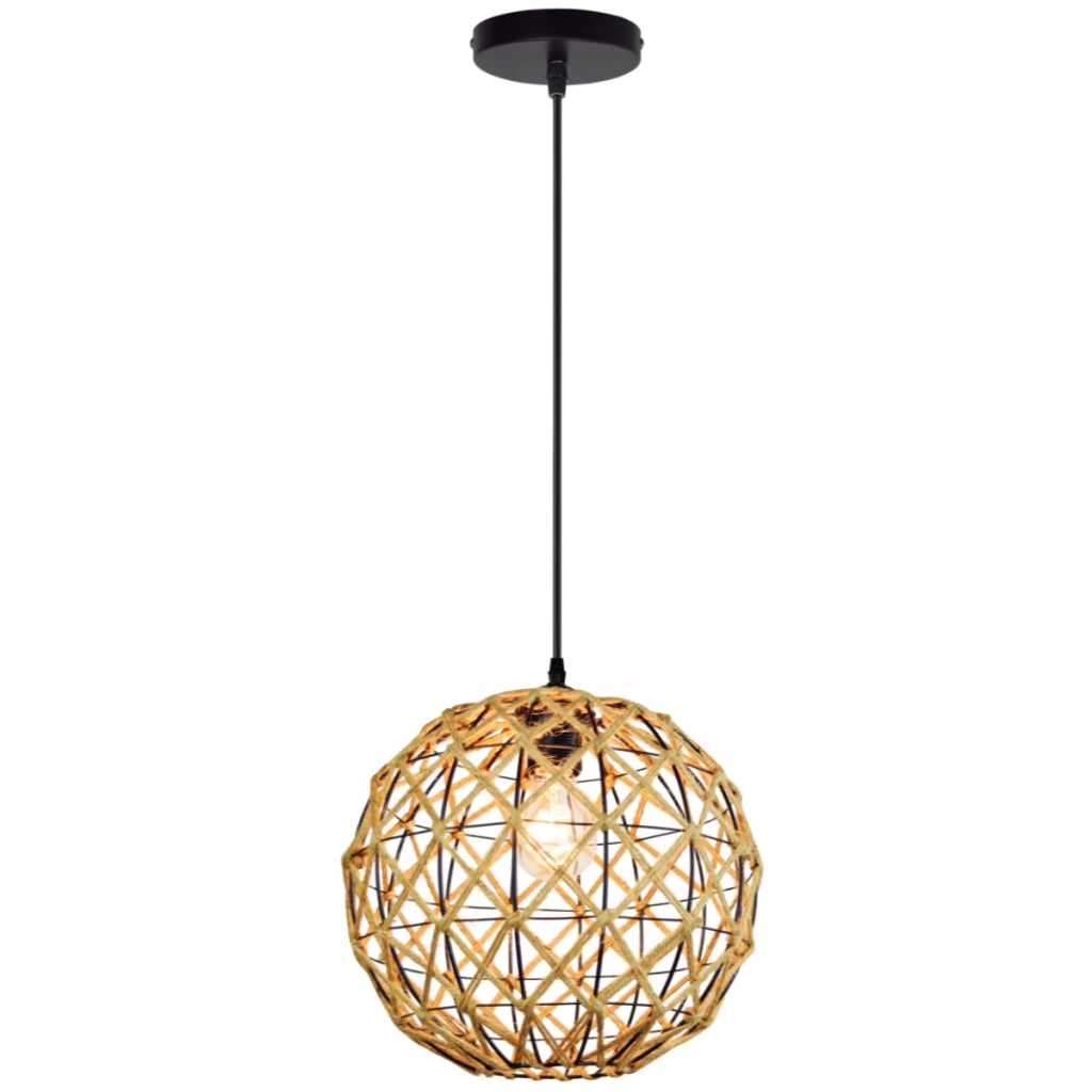 Lampada a sospensione boho UMEA Polux E27 nero corda