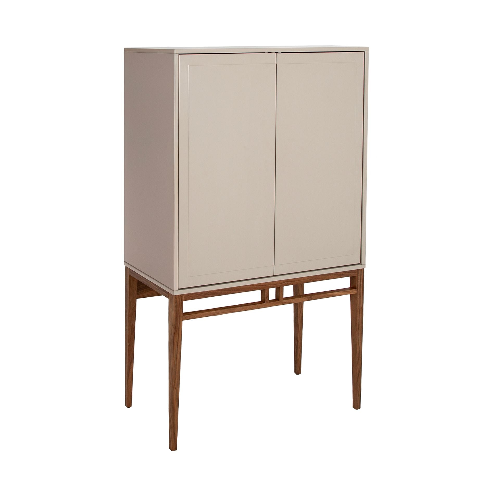 Credenza alta beige e noce
