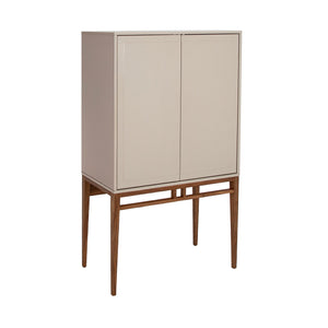 Credenza alta beige e noce