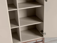 Credenza alta beige e noce