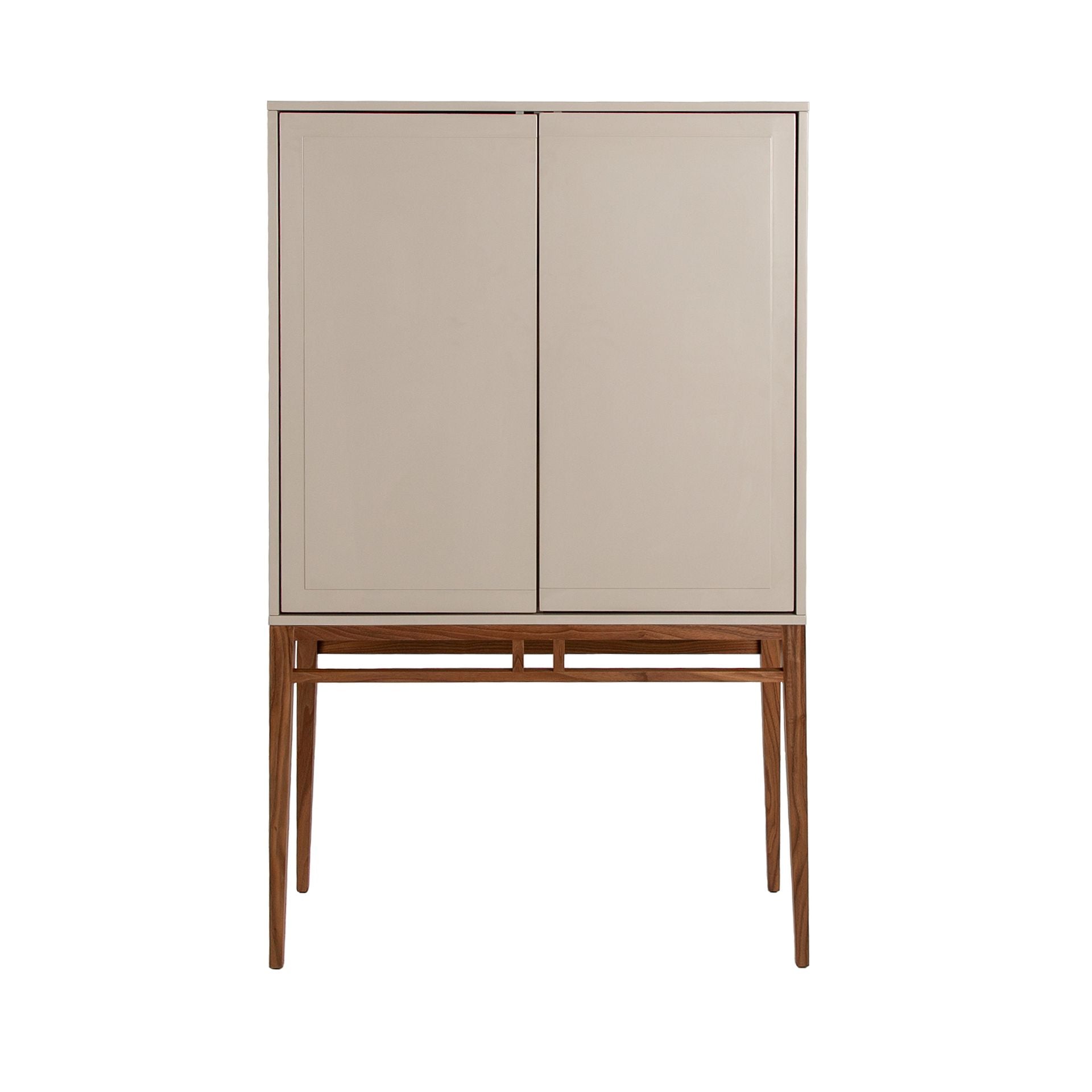 Credenza alta beige e noce