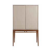 Credenza alta beige e noce