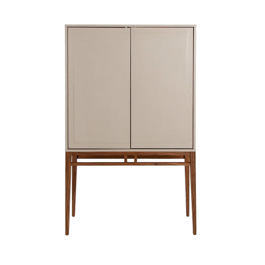 Credenza alta beige e noce