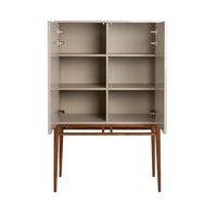 Credenza alta beige e noce