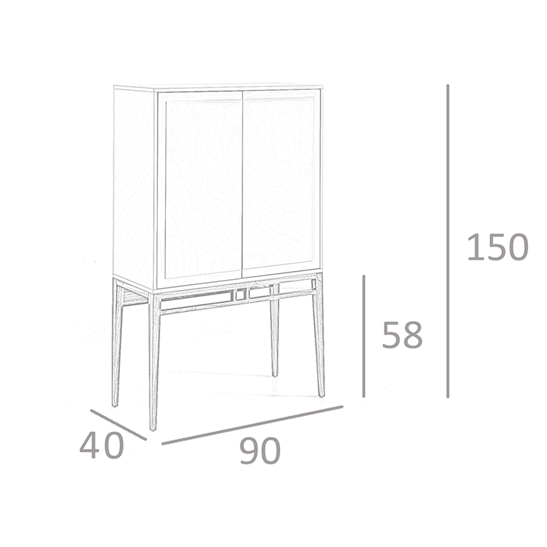 Credenza alta beige e noce