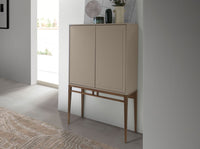 Credenza alta beige e noce