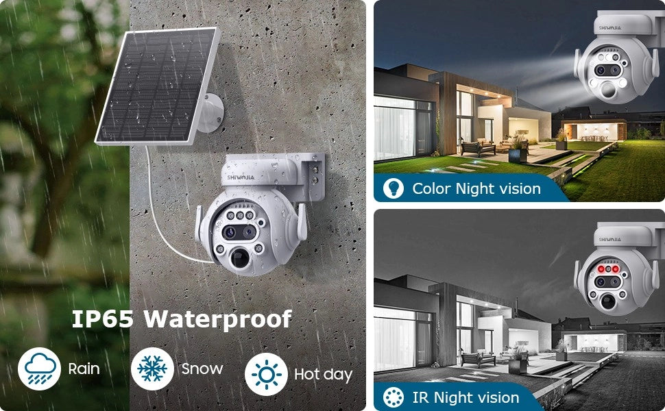 Telecamera Solare 4G/WIFI CCTV doppio obiettivo 12X INFRAROSSI Audio 2 vie Sensore PIR IP65 - ZENCOCCO