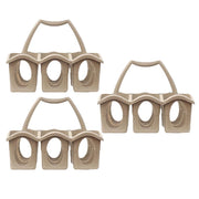 KIT SET 3 PZ CESTA PORTA BOTTIGLIE IN PLASTICA CON 6 SCOMPARTI IN COLORI ASS