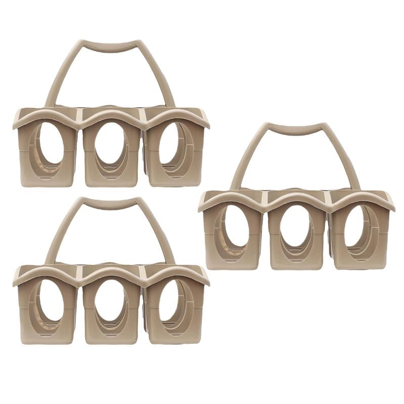 KIT SET 3 PZ CESTA PORTA BOTTIGLIE IN PLASTICA CON 6 SCOMPARTI IN COLORI ASS