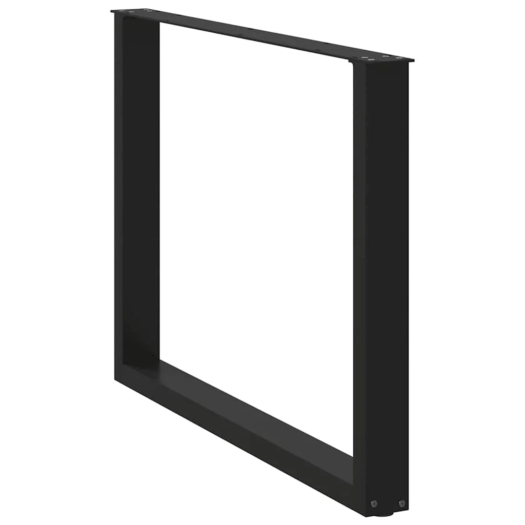 Set di 2 gambe per tavolo regolabili a forma di U 100 x 72 cm design estetico moderno in acciaio nero 02_0057436