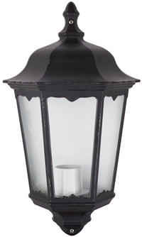 LANTERNA LAMPADA A MURO SERIE MINERVA ALLUMINIO NERO 3 FACCE