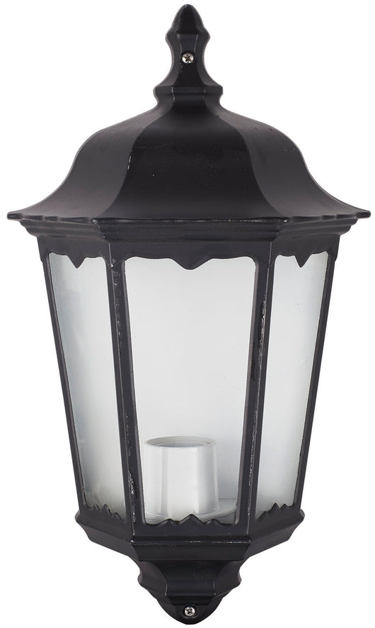 LANTERNA LAMPADA A MURO SERIE MINERVA ALLUMINIO NERO 3 FACCE