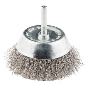 Topex 57h600 spazzola a tazza co con gambo, 75 mm, inox ds