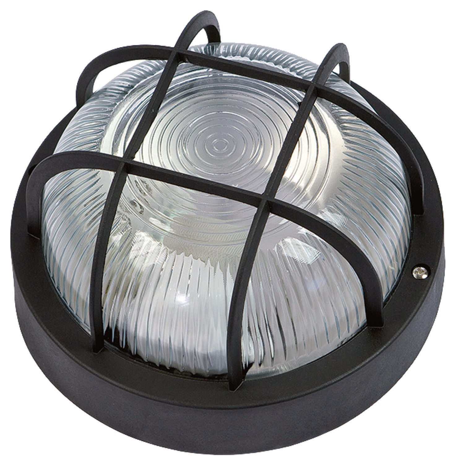 PLAFONIERA BRIXO TONDA NERA CON GRIGLIA F G24272