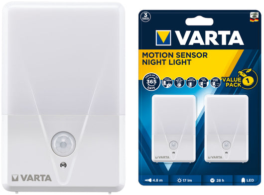 TORCIA VARTA MOTION SENSOR CON SENSORE DI MOVIMENTO LED BIANCO CALDO 2 PEZZI