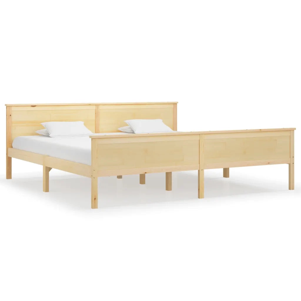 Letto matrimoniale | Letto per adulti | Giroletto in Legno Massello di Pino 200x200 cm