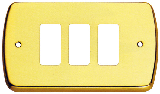 PLACCA MAGIC COPRI INTERRUTTORE OTTONE LUCIDO 3 FORI A.530