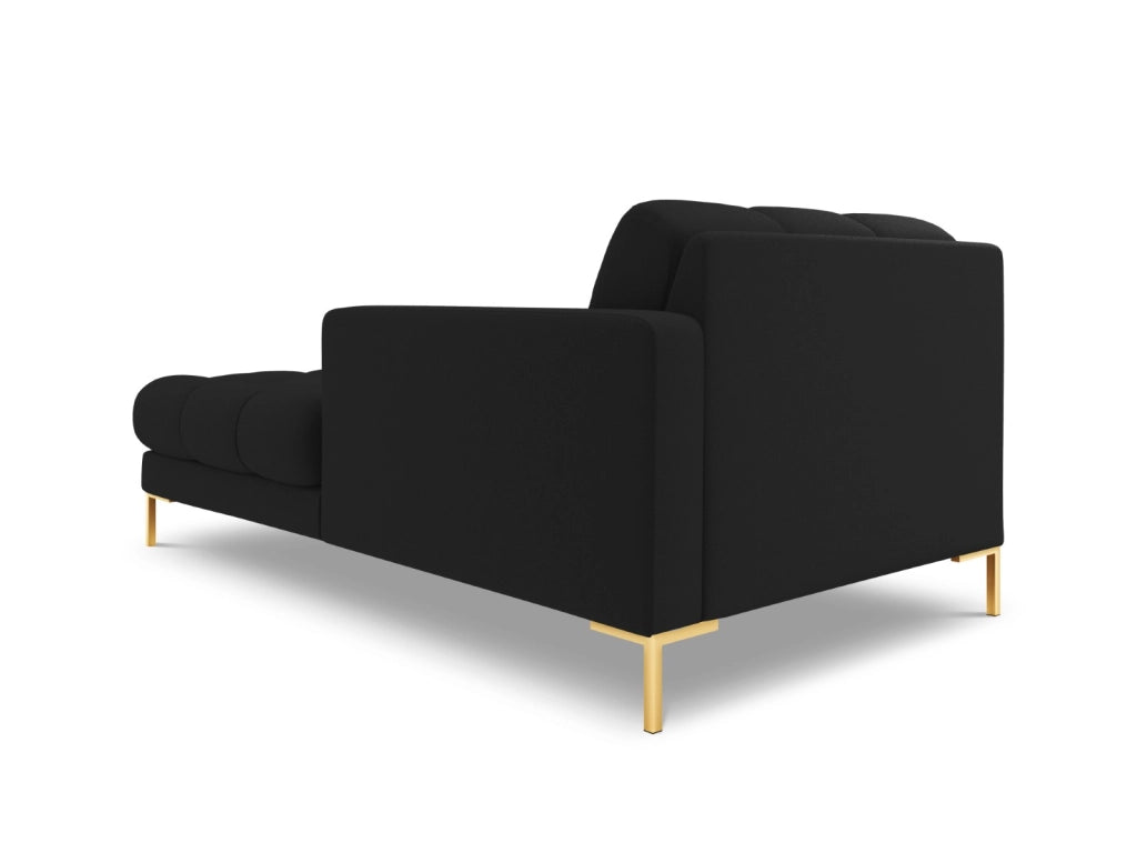 Cosmopolitan Design - Chaise longue destra "Bali" in tessuto strutturato nero 