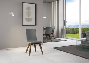 Sedia per tavolo da pranzo moderna - TRUDY Colore: Grigio, Telaio: Noce